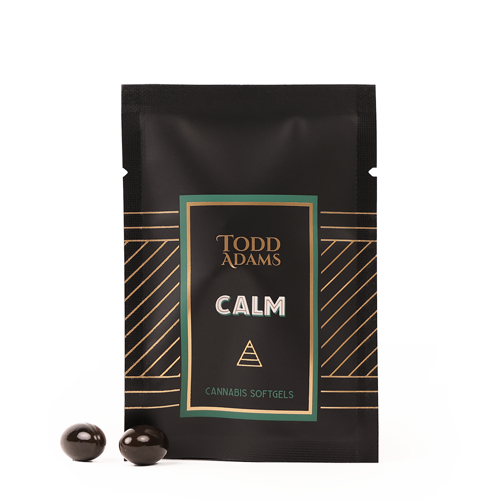 Todd Adams Calm Broad-Spectrum CBD Softgels – formulated to quiet the mind and reduce everyday stress.