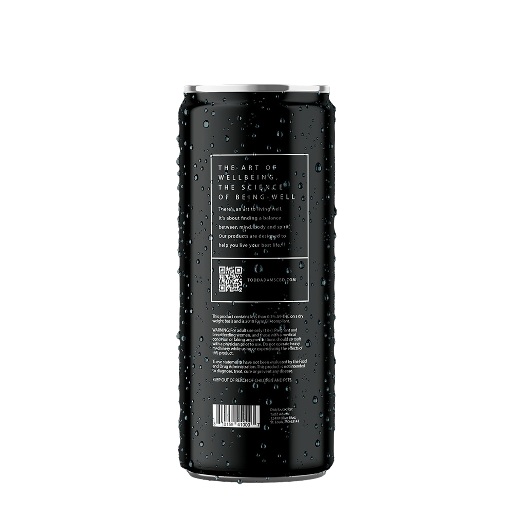 Todd Adams Spiced Cola supplement facts and ingredient label featuring Delta-9 THC, CBD, CBG, and natural flavors.